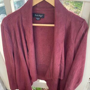 Women's Size Large Wine colored Charlie Paige Faux Suede Jacket